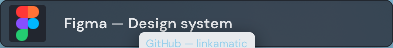A Link widget tile showing a site icon on the left with a bold label and a smaller description line beside it.