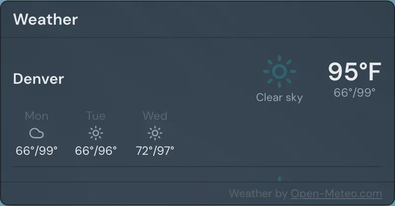 Live weather widget